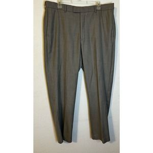 Savane Men's‎ Dress Pants 38W 30L Flex Waist Gray Flat Front